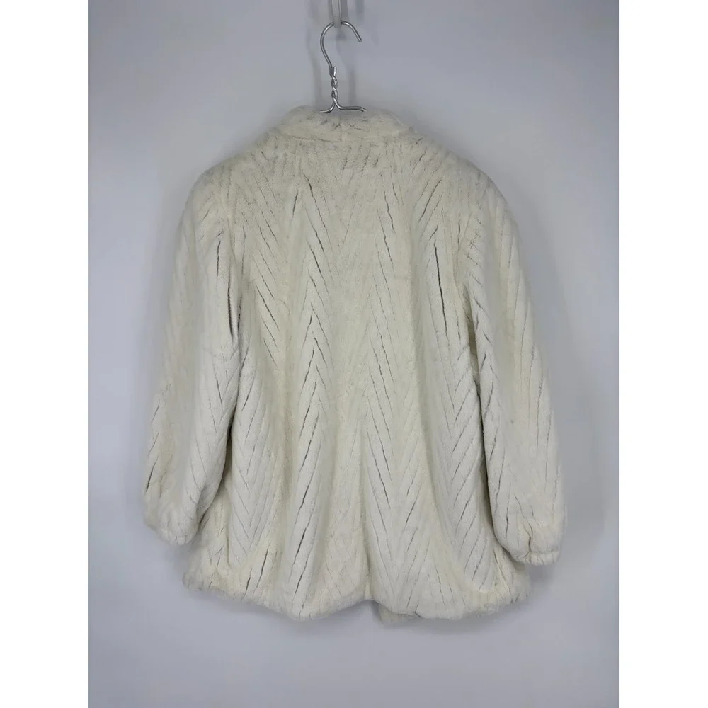 Vintage Coat Style VI Ltd Womens Size M/L White Faux Fur Mob Wife - Picture 3 of 10